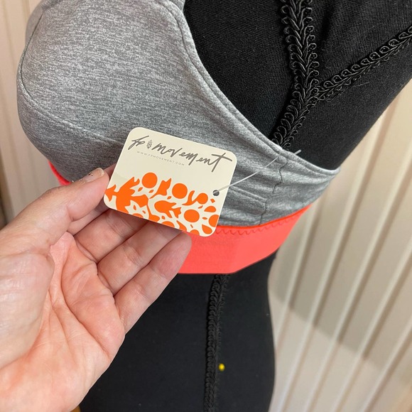 Free People Movement Orange Gray Just Breathe Sports Bra Size XS - Picture 4 of 8